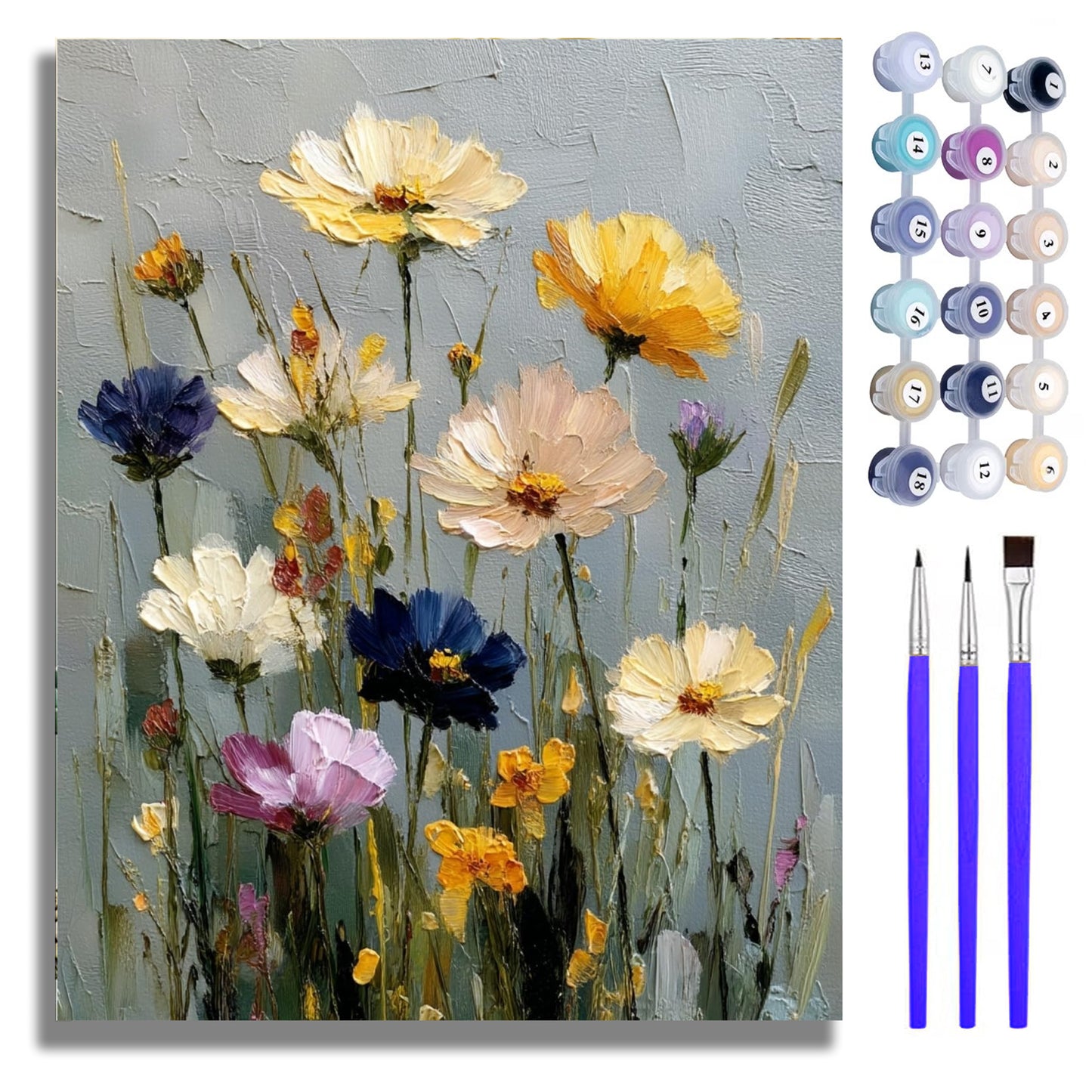 Mosaflare Paint by Numbers Kits for Adults,DIY Flower Art Craft Oil Painting Set,Home Wall Decor 16"×20"