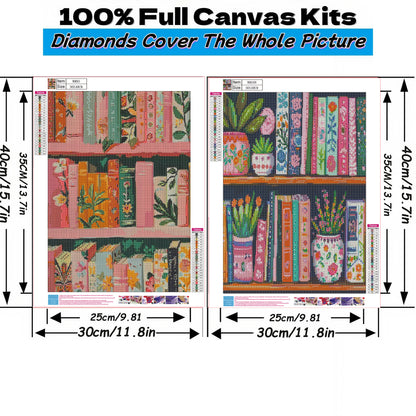 Mosaflare Diamond Art Painting Kits,2-Pack Book Art Craft Kits,Full Round Drill,Home Wall and Relaxing 12"*16"