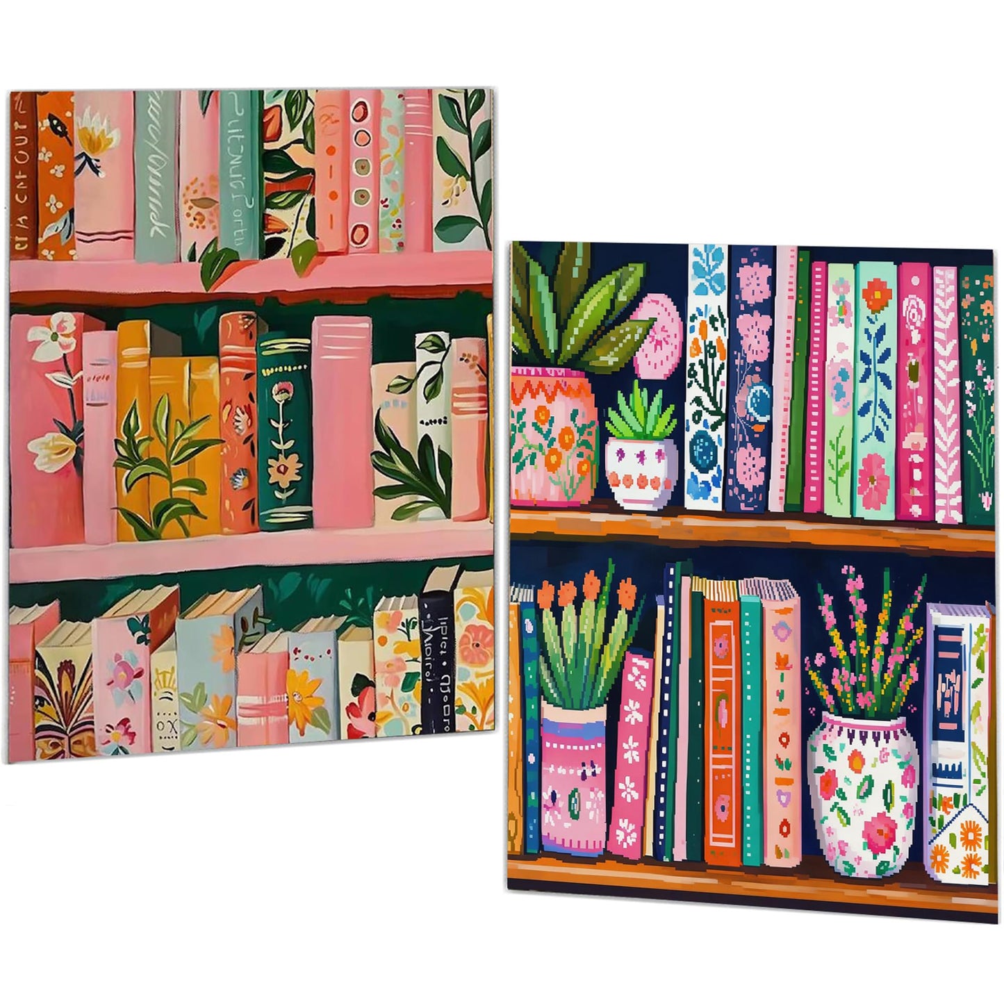 Mosaflare Diamond Art Painting Kits,2-Pack Book Art Craft Kits,Full Round Drill,Home Wall and Relaxing 12"*16"