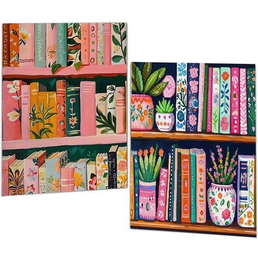 Mosaflare Diamond Art Painting kits,2-Pack Book Art Craft kits,Full Round Drill,Home Wall and Relaxing 12"*16"