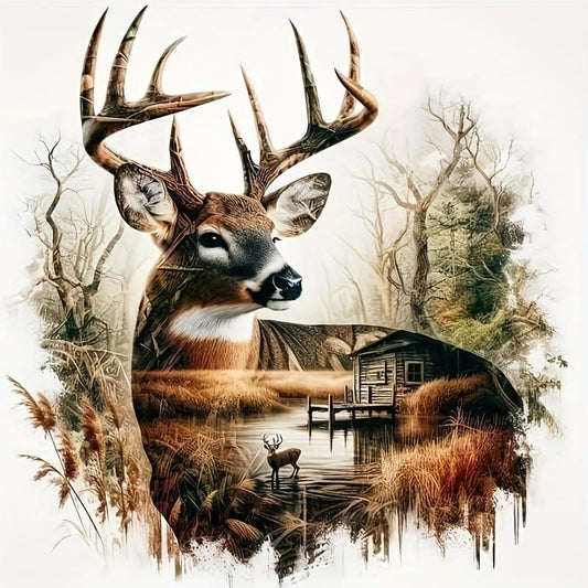 JYXSJYYD 5D DIY Deer Diamond Art Kits for Adults,Diamond Paintings Kits for Beginners,Paint By Diamonds Dot Full Drill Gem Art Crafts,Home Wall Decoration 13.8x13.8 Inches.