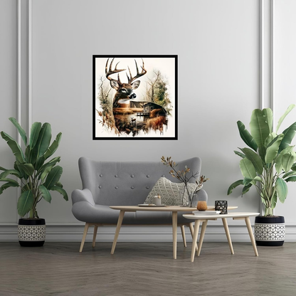 JYXSJYYD 5D DIY Deer Diamond Art Kits for Adults,Diamond Paintings Kits for Beginners,Paint By Diamonds Dot Full Drill Gem Art Crafts,Home Wall Decoration 13.8x13.8 Inches.